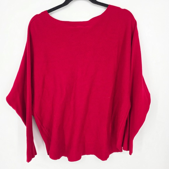 Vila Milano Womens Rhinestone Embellished Red Knit Pullover Sweater Christmas XL - Picture 4 of 4